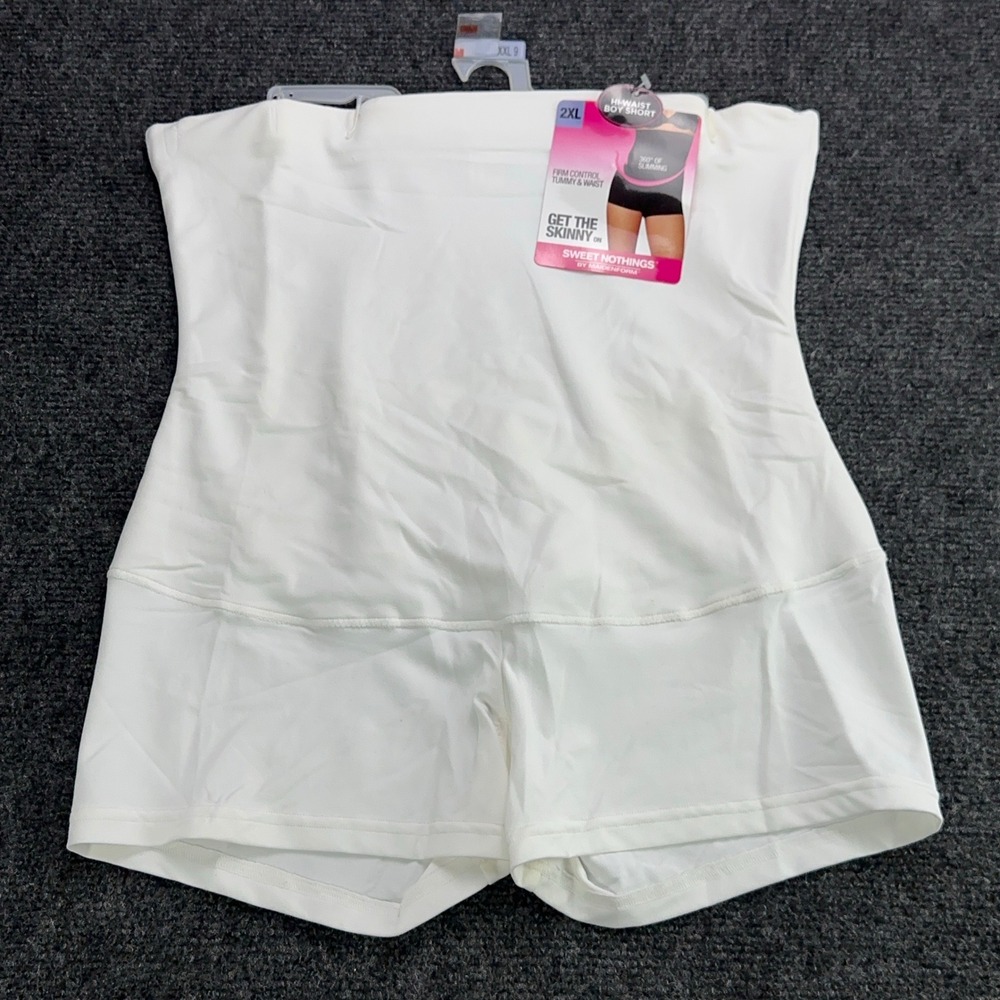 Sweet Nothings Maidenform Hi-Waist Boy Short White Firm Control 2XL 82107